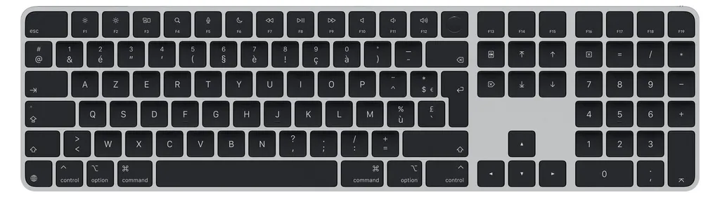 Clavier Apple Magic Keyboard AZERTY Noir pour Mac avec Touch ID et Pavé