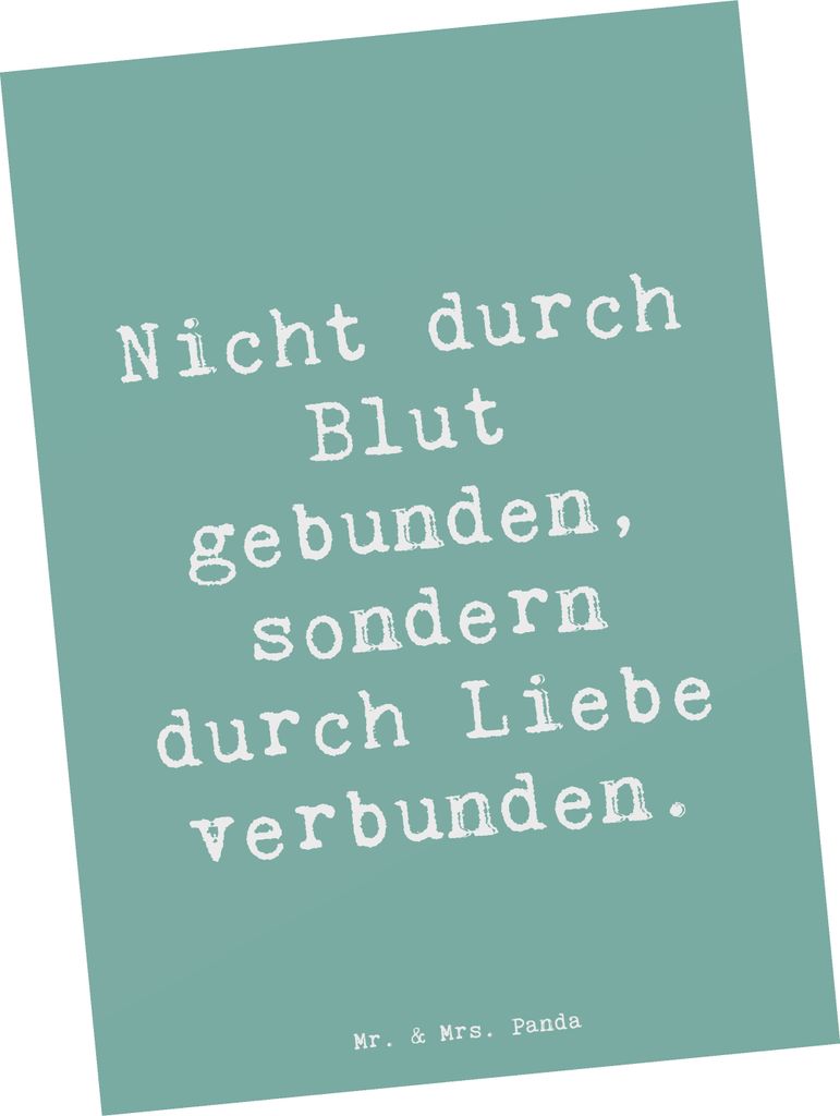 Mr. & Mrs. Panda Postkarte Spruch Adoptivbruder Liebe - Produktbild 