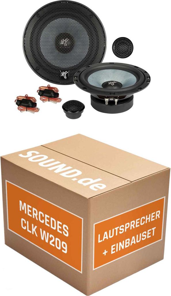 Lautsprecher Boxen Einbaupaket vorne Hifonics ZS6.2E passend für Mercedes CLK 209 + Coupé/Cabrio | 2x Tief-Mitteltöner 2x Hochtöner