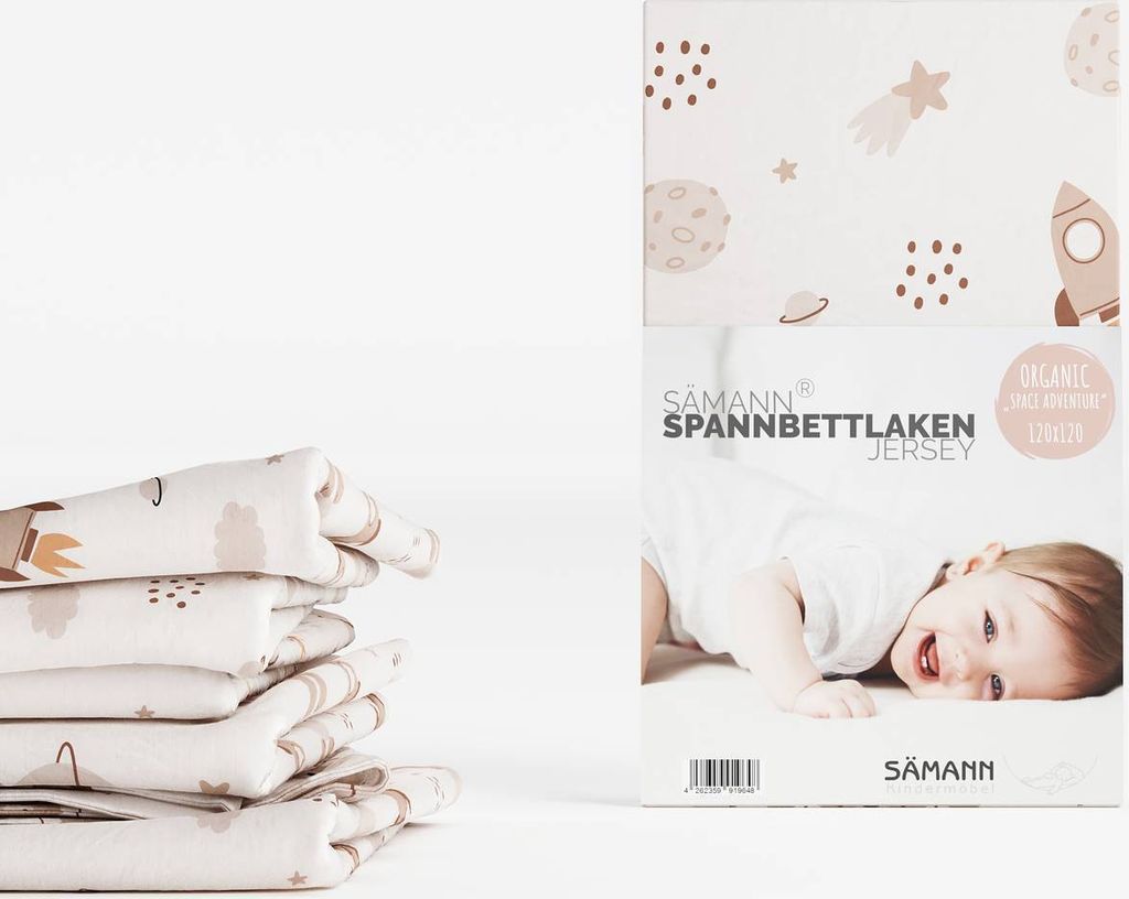 Spannbettlaken Organic Space Adventure 120x120 cm Produktbild 