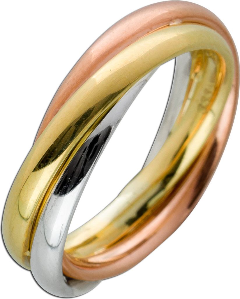Tricolor Dreifach Trinity Ring Gold 333 8K Gelbgold Rosegold Weißgold 20