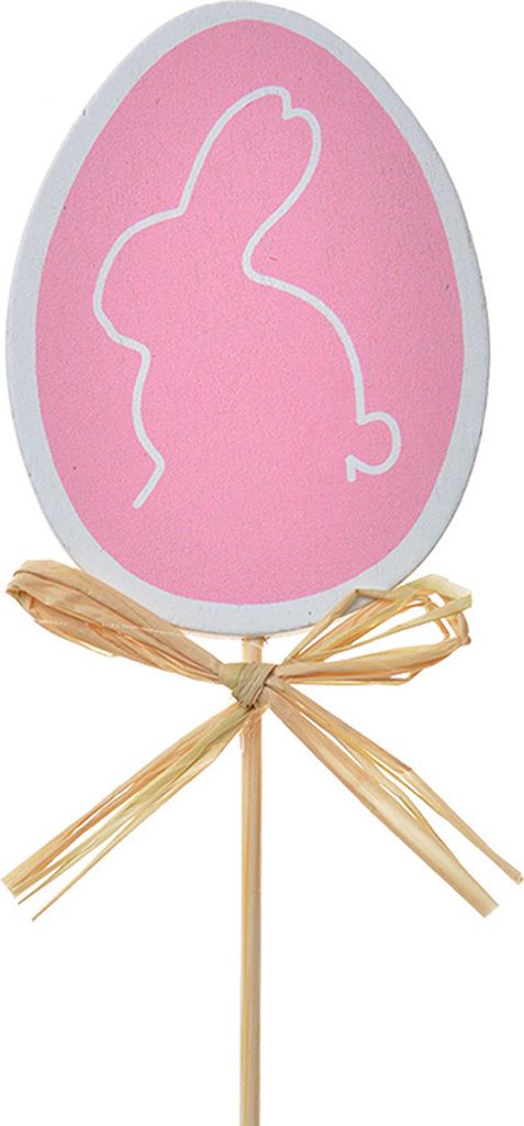 Clayre & Eef Pflanzenstecker Ei 30 cm Rosa Holz