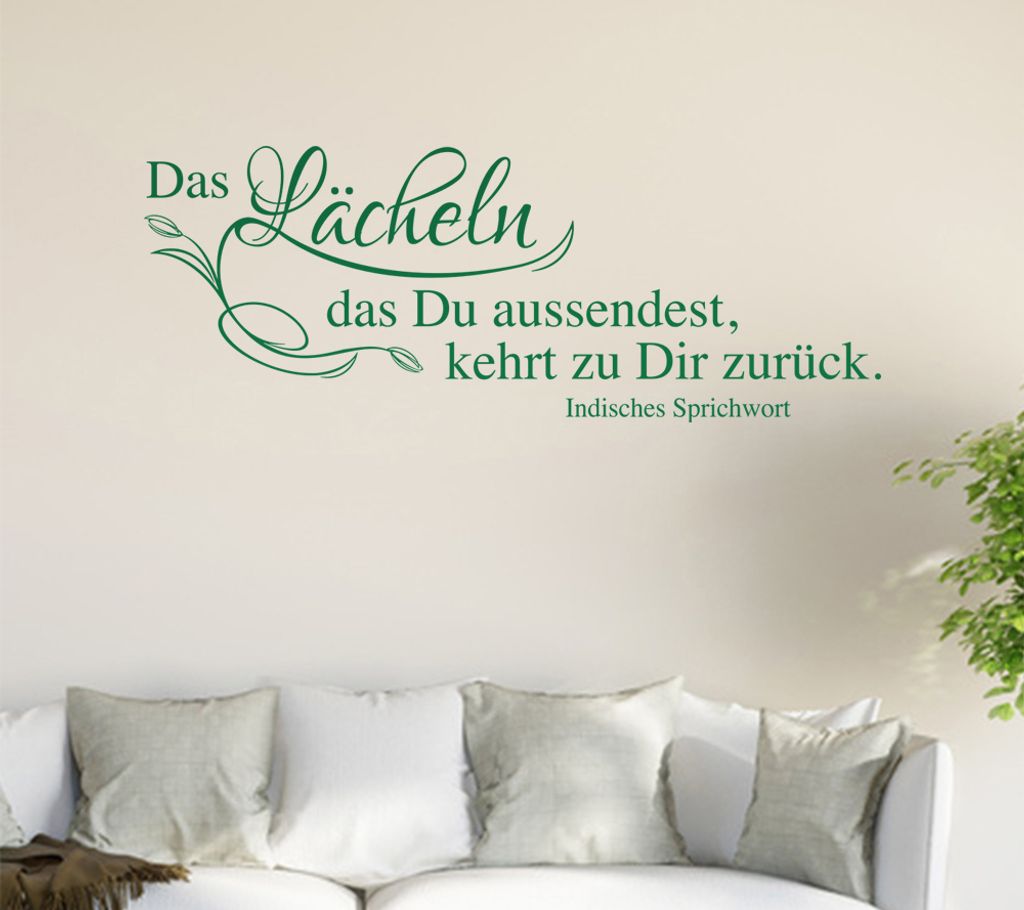 Das Lächeln das Du... Wandtattoo in 6 Größen - Wandaufkleber Wall Sticker - Dekoration, Küche, Wohnzimmer, Schlafzimmer, Badezimmer