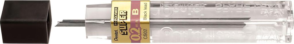 Pentel - Bleistiftstift Pentel B 0,2mm 12st Black | Produktbild 