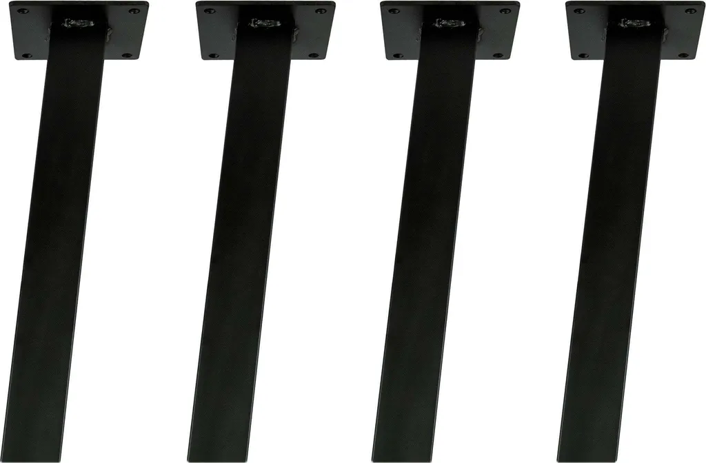 4x Gambe Angolate Natural Goods Berlin 42cm Nero per Tavolino e Panca