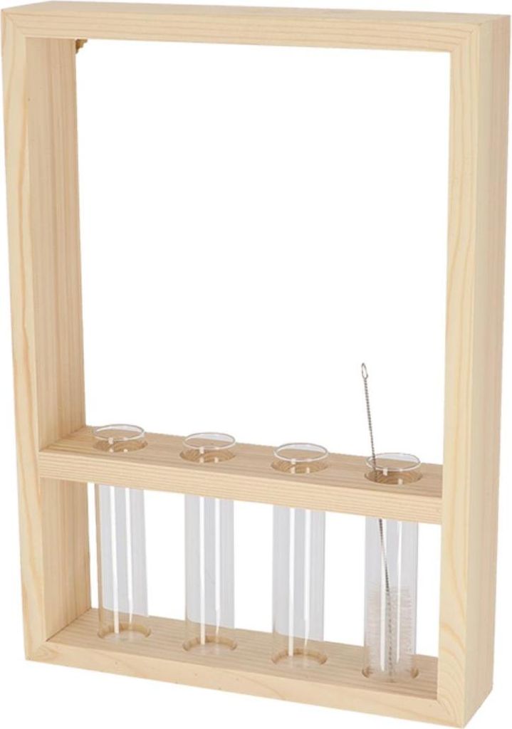 Reagenzglaswand-Anhänger S – 27 cm x 6 cm x 38 cm – Kompakter Wandhalter für Reagenzgläser – Praktische Aufbewahrung für Pflanzen, Dekora...