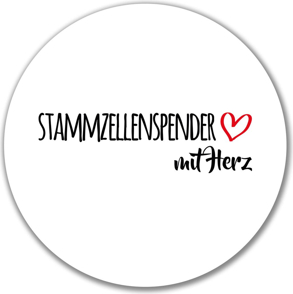 Huuraa Aufkleber Stammzellenspender mit Herz 10cm rund Sticker Geschenkidee