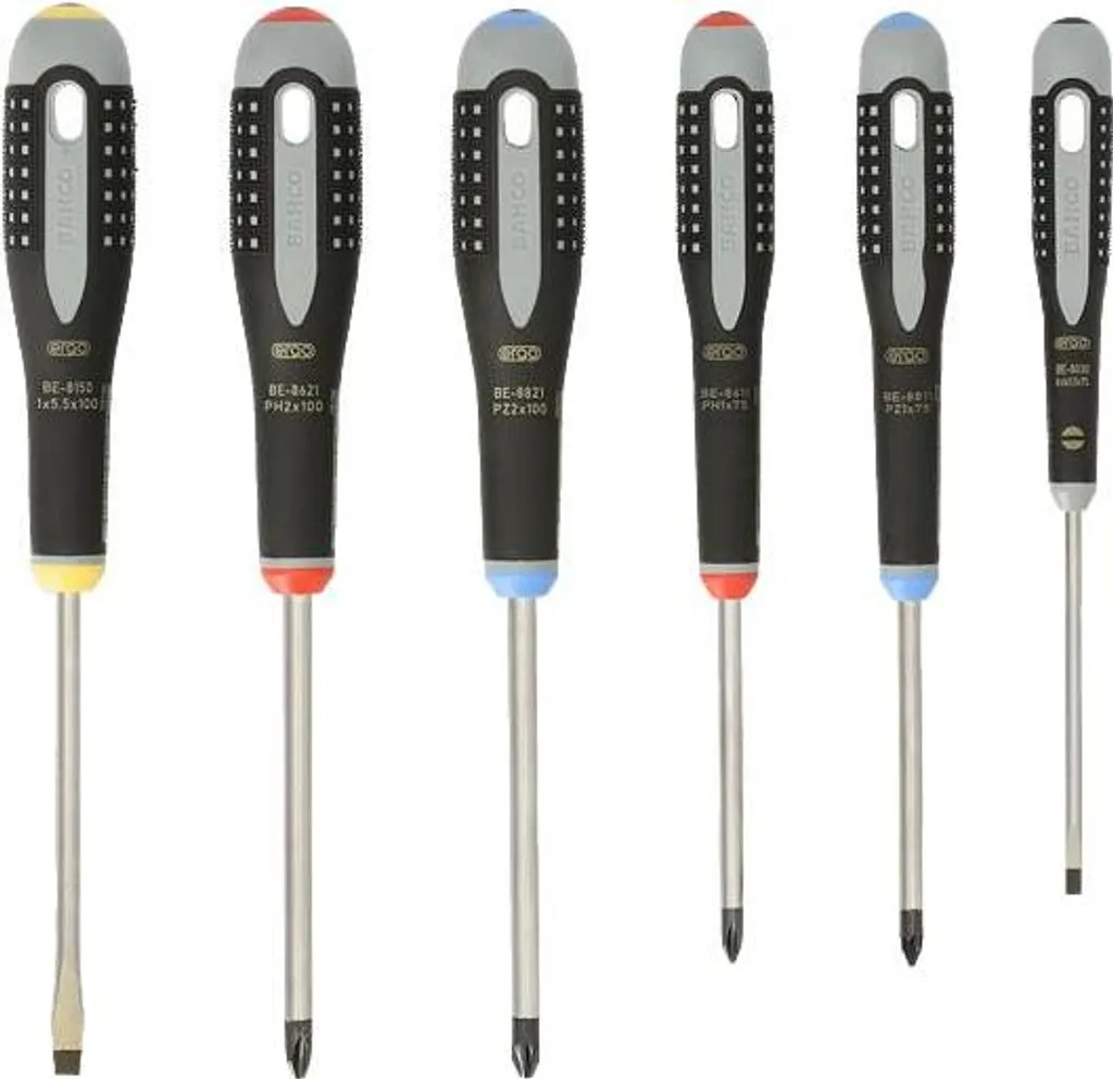 Kit 6 Giraviti BAHCO BE-9886 Ergo™ - Taglio Phillips Pozidriv Prof