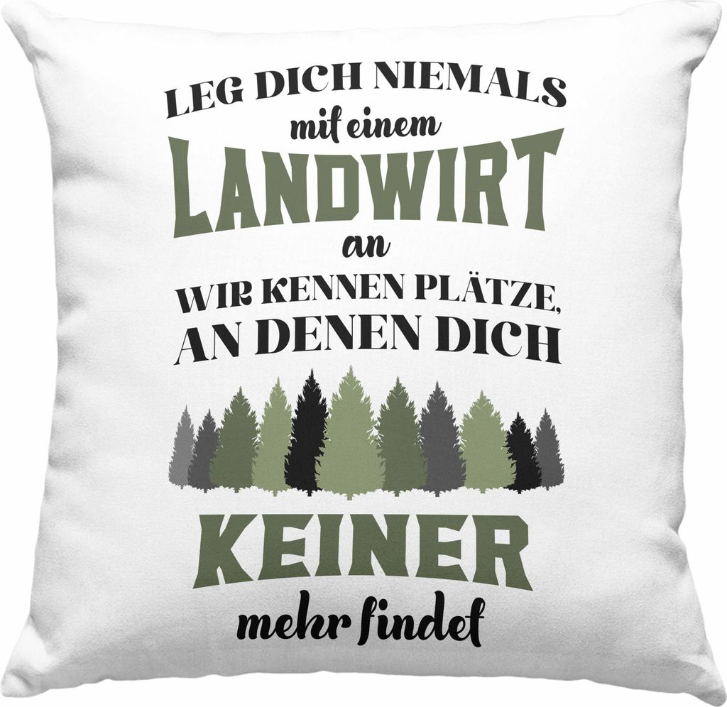 Trendation - Landwirt Spruch Geschenk Deko-Kissen mit Füllung 40x40 Landwirtschaft Geschenke für Männer Traktor Spruch Deko-Kissen mit Füllung ...