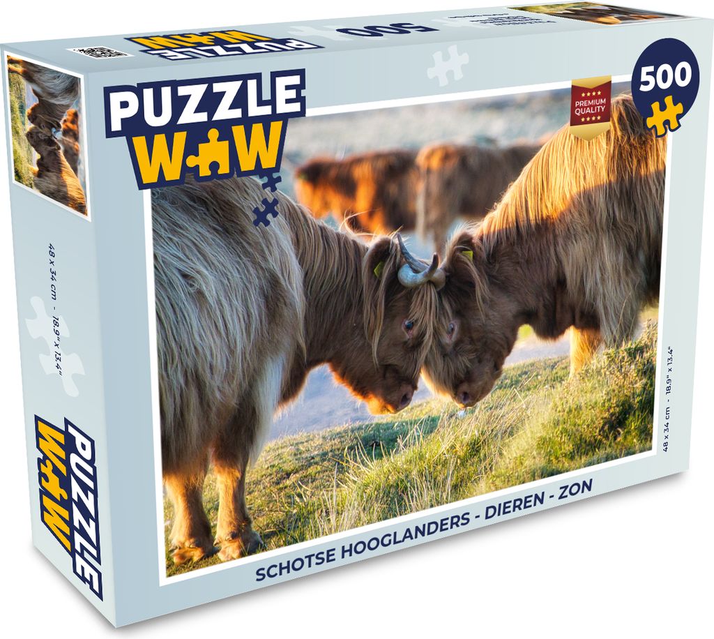 MuchoWow Puzzle 500 Teile Schottische Highlander - Tiere - Sonne - Denken - Spiel - Toy