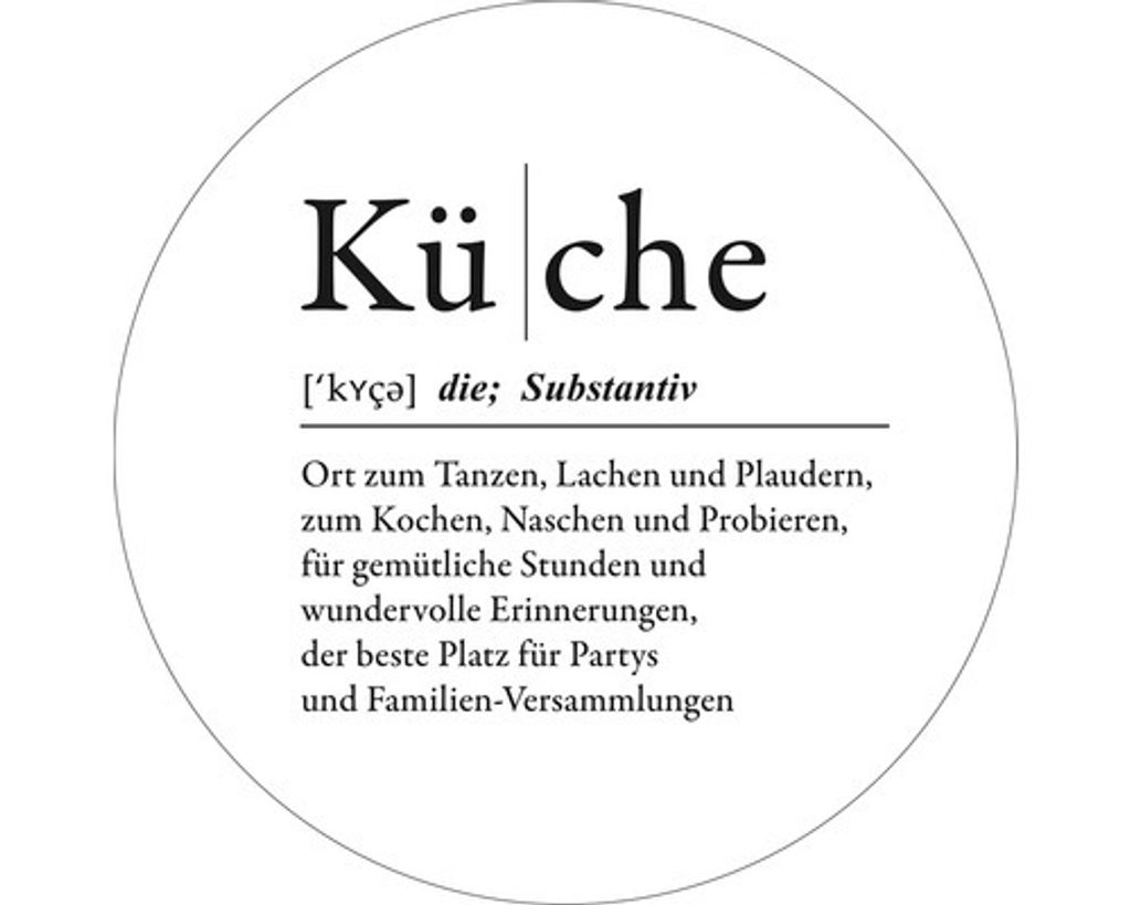 Glasbild Definition Küche Ø 50 cm