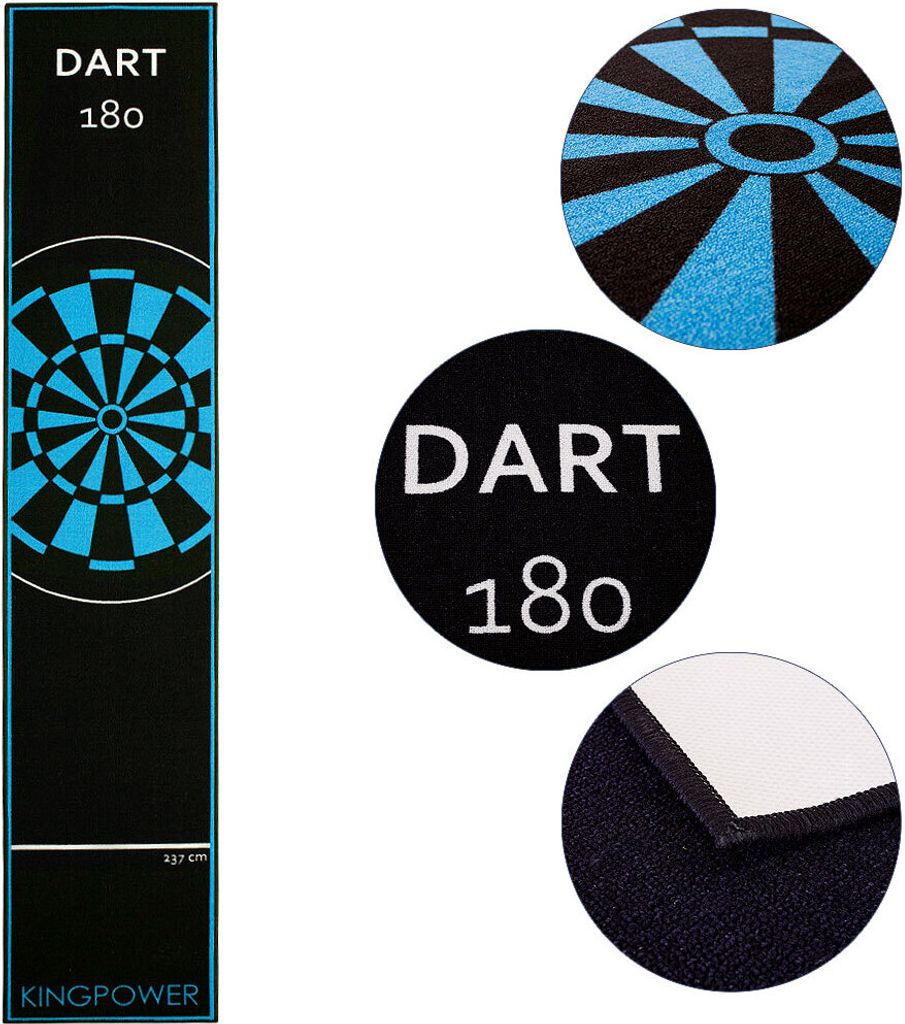 Dart Darts Teppich Dartteppich Dartmatte 290x60 cm Steeldart Dartpfeile Dartboard Zubehör Abwurflinie Schutz Gummi Dartscheibe verschiedene Design...