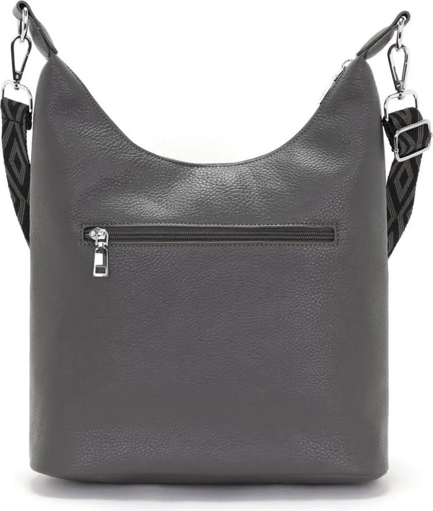 SOGYECS Borsa Polene Grigio: Tracolla Donna Media in Pelle Vegan Elegante - 8