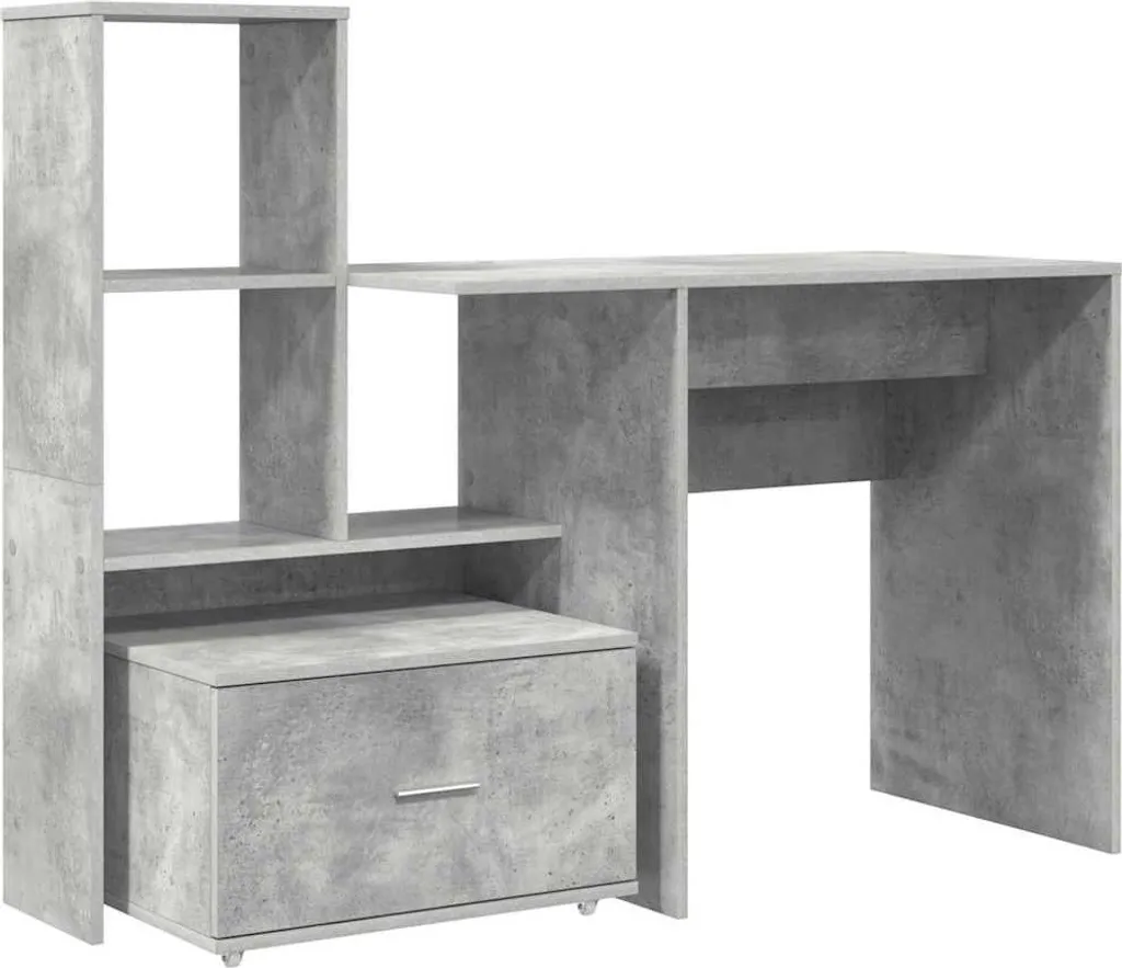 Scrivania Studio Moderna vidaXL Grigio Cemento - Materiale Resistente