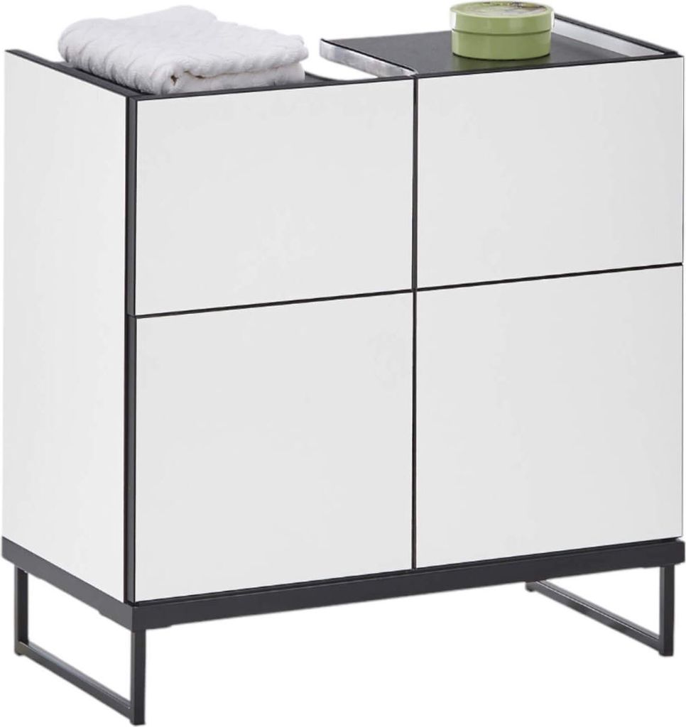 Badezimmer Waschbeckenunterschrank 60 cm Badmöbel VENEZIA Weiß matt