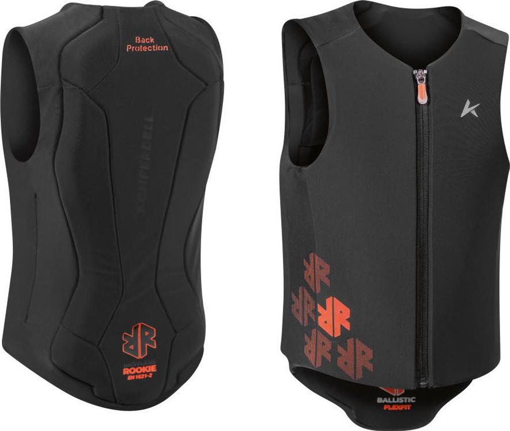 Komperdell Ballistic Vest Flex Fit ECO Kinder Rückenprotektor schwarz/orange 152
