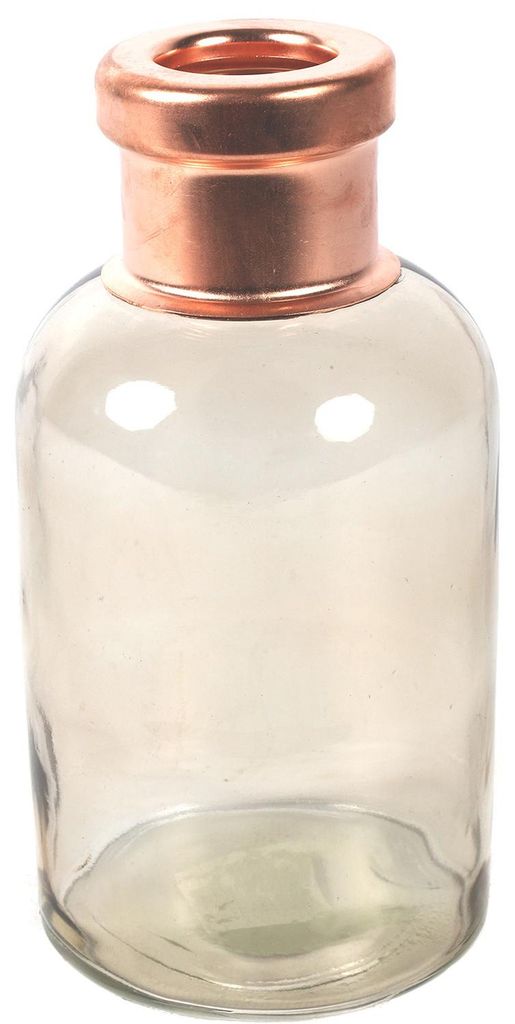 Countryfield Blumenvase Firm Bottle - transparent beige/kupfer - Glas - 10 x 21 cm