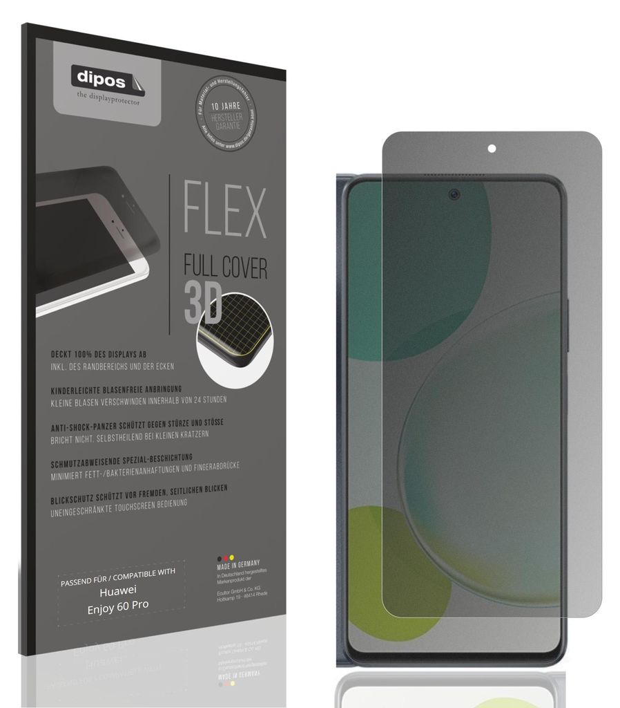 Full Cover Privacy Blickschutzfolie für Huawei Enjoy 60 Pro Folie Anti-Shock