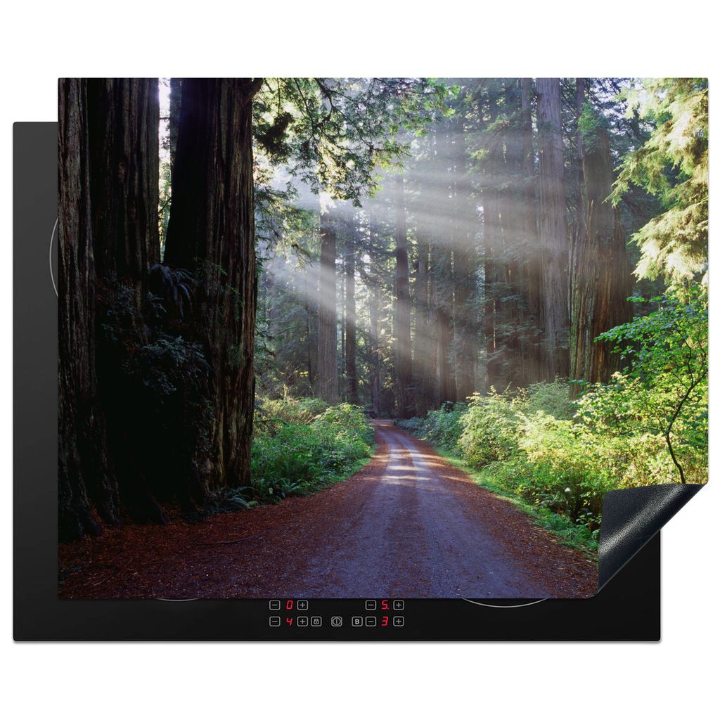 KitchenYeah Herdabdeckplatte Abstrakter Pfad mit Sonnenstrahlen , 65x52cm, Küche Deko, Glaskeramikkochfeld Herdabdeckung, Abdeckplatte fùr Koch...