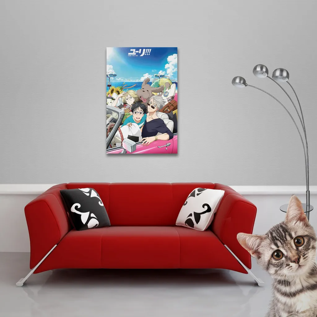 Décoration Murale Yuri On Ice avec Baguettes en Bois pour Chambre Fan