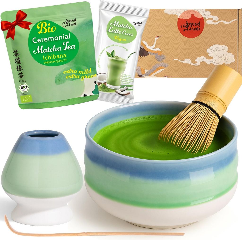 Matcha Teezeremonie Set "Sumi" mit Schale, Besen, Produktbild 