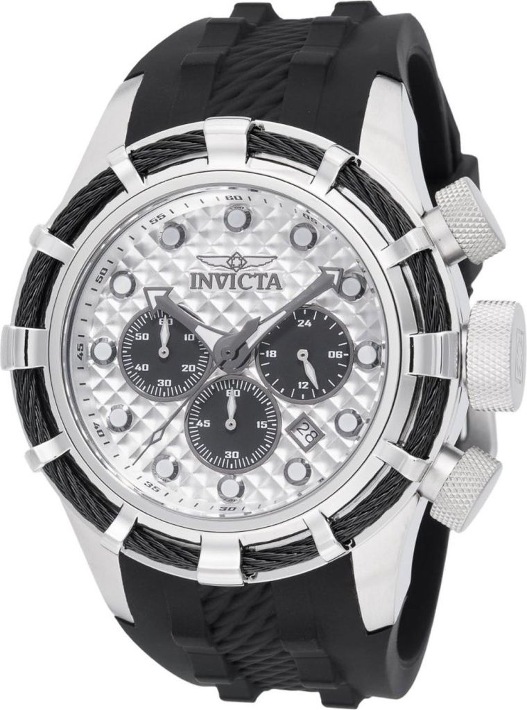 Invicta Bolt 49163 Herren uhr - Wasserdicht - Analog - Quarzuhrwerk - Edelstahl mit silbernen zifferblat - 50mm