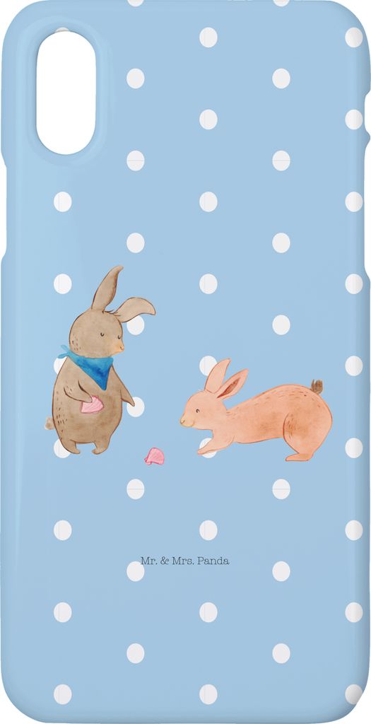 Mr. & Mrs. Panda Iphone 10 Handyhülle Hasen Muschel - Blau Pastell - Geschenk, Muttertag, Freundin, X, BFF, Handy, Urlaub, Beste, Cover, Hülle, F...