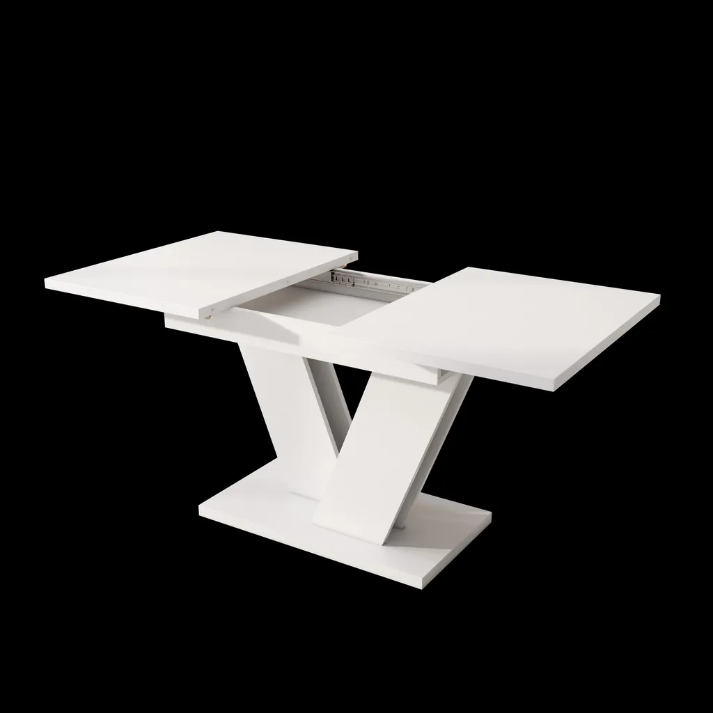 Table extensible design blanc 160cm avec coins arrondis sécurisants - 6