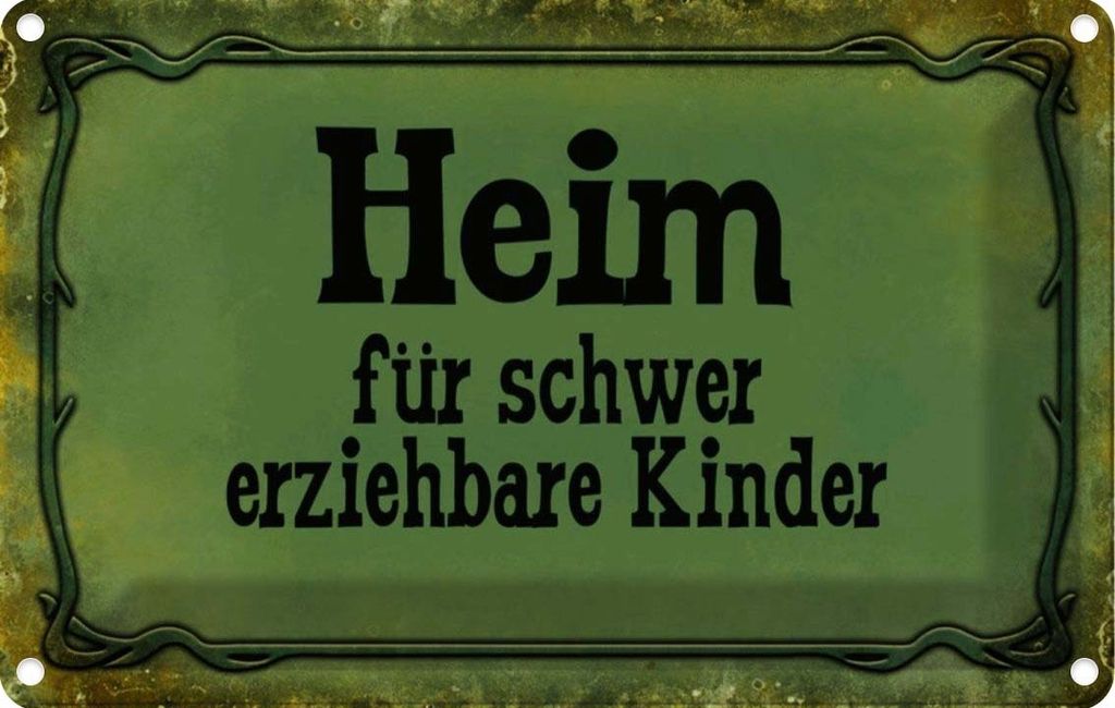 vianmo Blechschild 12x18 cm Heim schwer Teens Spruch Zitat erziehbare Kinder Witz Humor Lustig Spaß Kids