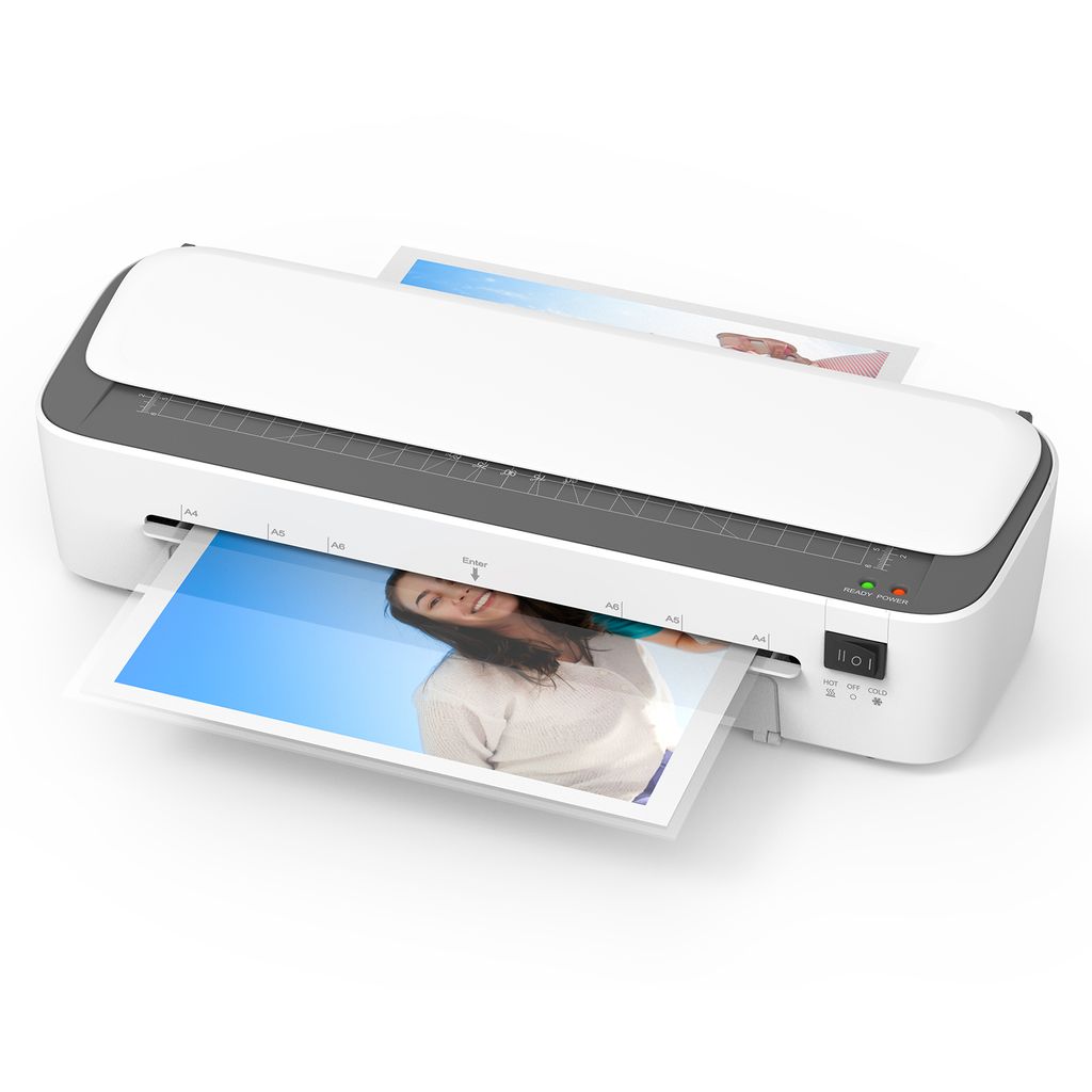 BISOFICE A4-Laminiergeraet, 9 Zoll, Thermo-Laminiergeraet, Desktop-6-in-1-Multifunktions-Heiss- und Kaltlaminierung mit Papierschneider, Trimmer, R...