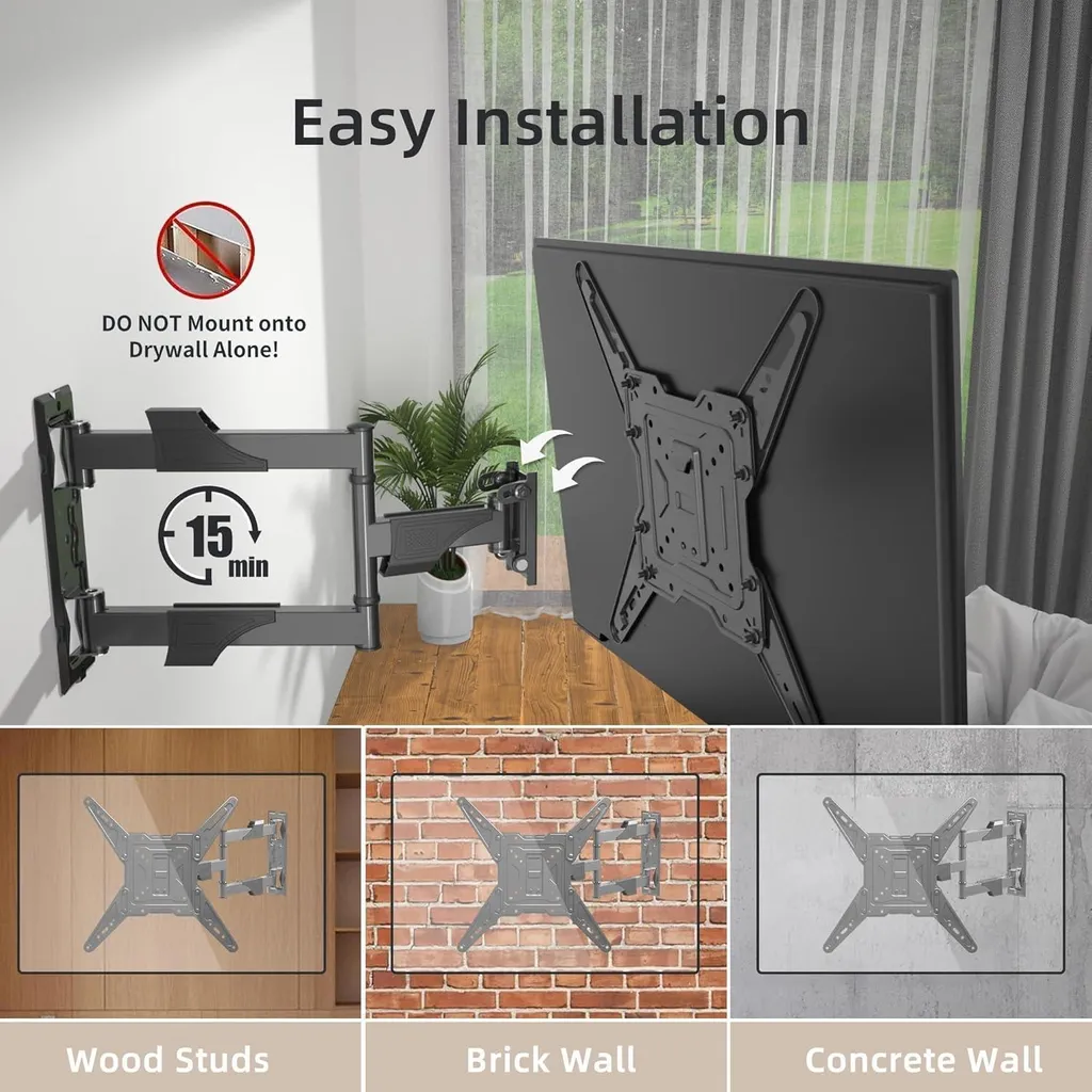 Support Mural TV Orientable : Gain de Place pour Petit Salon et Moniteur PC
