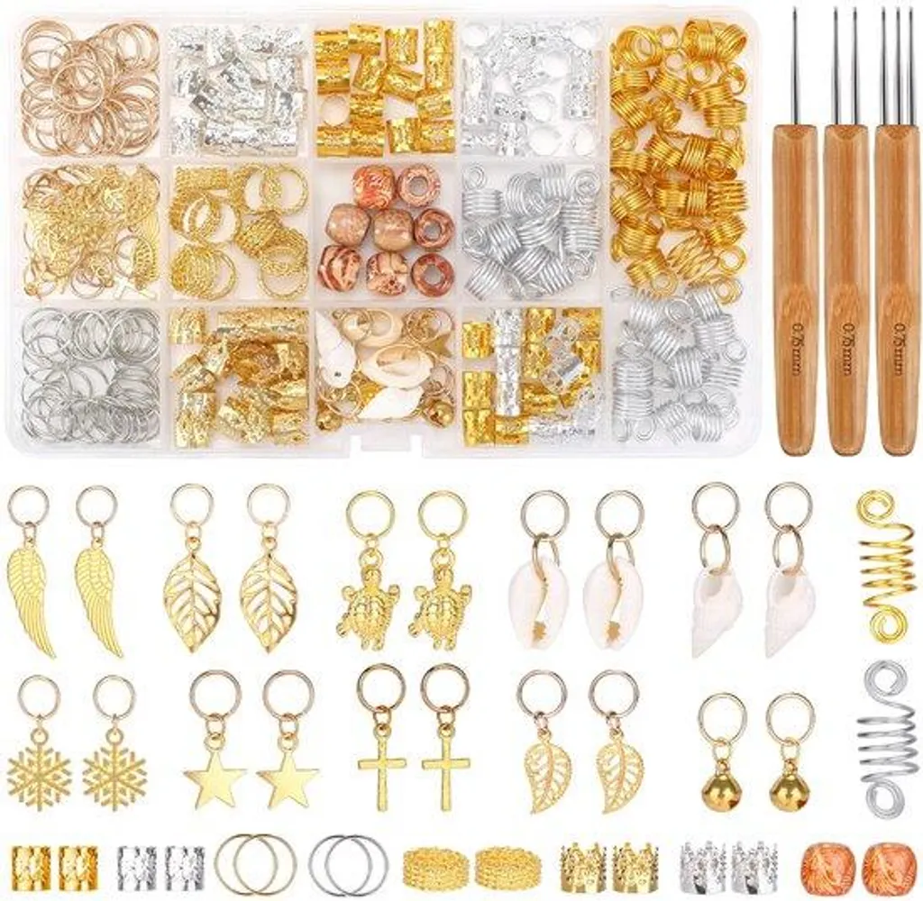 Ornements pour dreadlocks et tresses : décorations de cheveux en métal