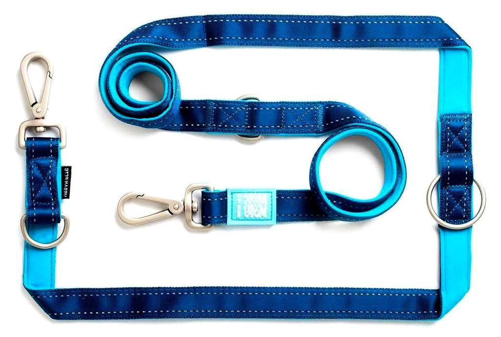Max & Molly Multifunktions-Hundeleine 2m mit 2 Karabinern, Matrix Sky Blue/L Umhängeleine Gepolstert, Sicher und Flexibel - Komfort für deinen tr...