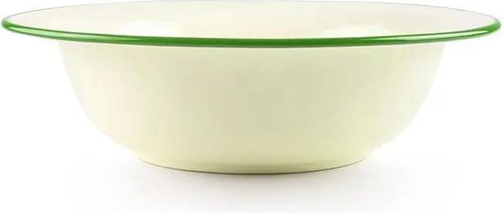Emaille-Schüssel mit grünem Rand 32cm 3,6l