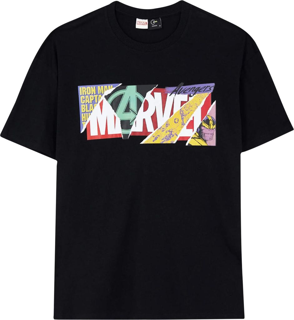Marvel - T-Shirt Logo für Herren TV627 (140) (Schwarz)