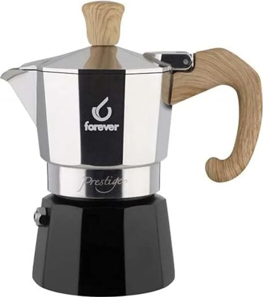 Cafetière Espresso en Aluminium Forever Miss Moka avec Finition Woody