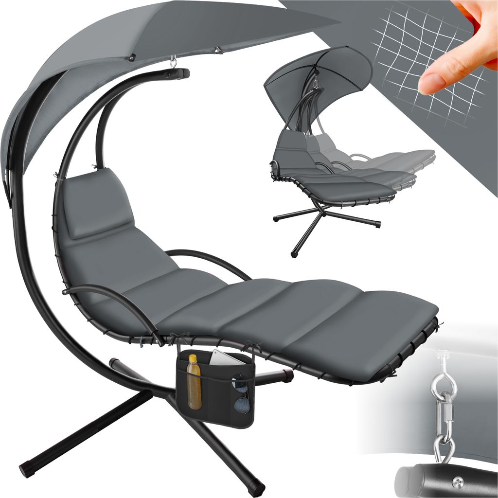 tectake Hängeliege mit Sonnendach und Seitentasche, Produktbild 