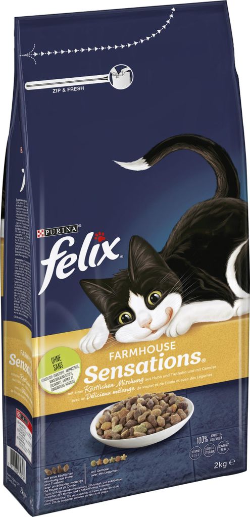 PURINA FELIX Farmhouse Sensations Trockenfutter mit Huhn, 1x2kg (1x2kg)