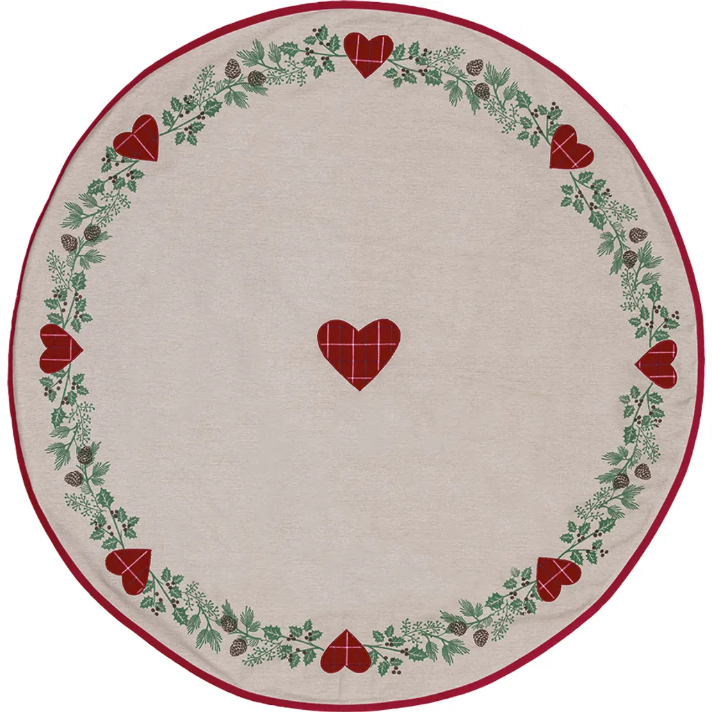 Tapis de Pied de Sapin de Noël Brodé Charline Greengate 130x130 cm