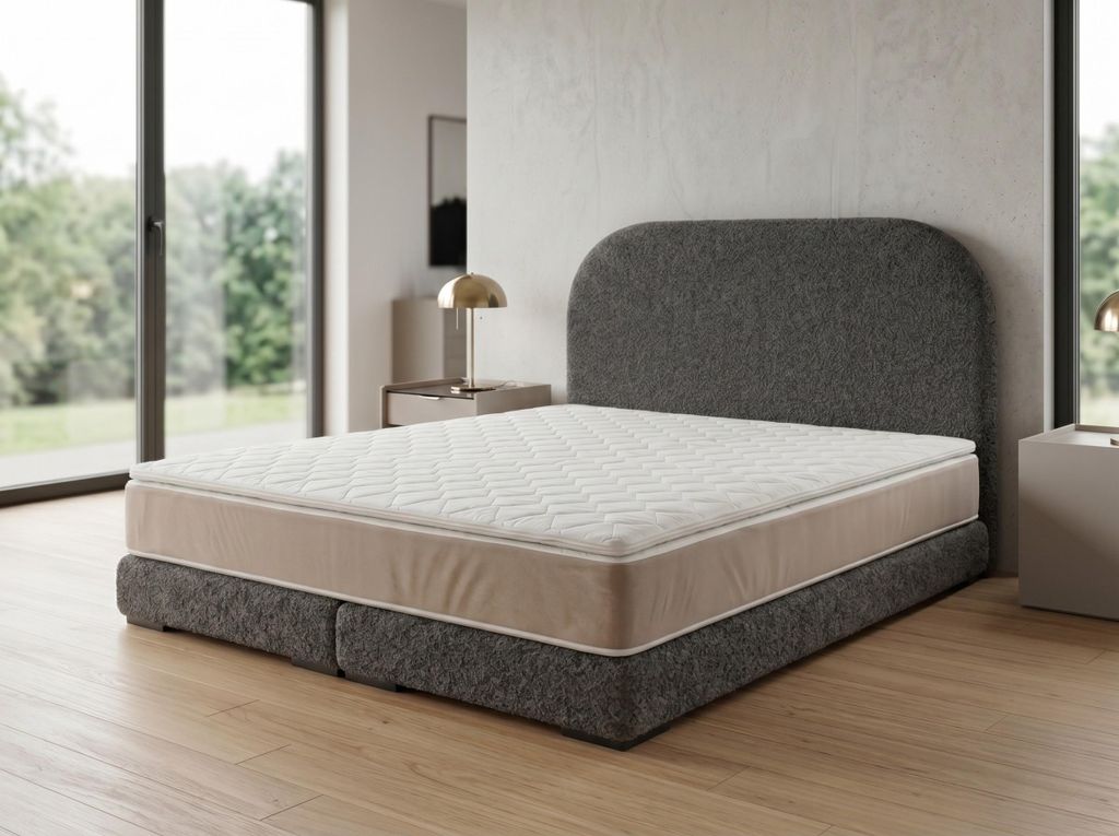 Polsterbett LEON 1 mit Kopfteil, modernes gepolstertes Bett in 90 x 200 cm Farbe: Grau