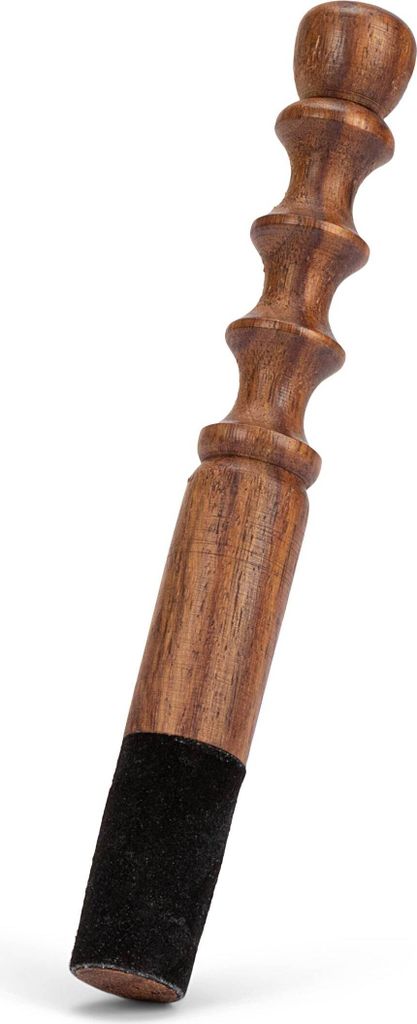 17cm Klöppel mit Leder für Klangschale Holzgriff Schlägel Meditation Klangstab