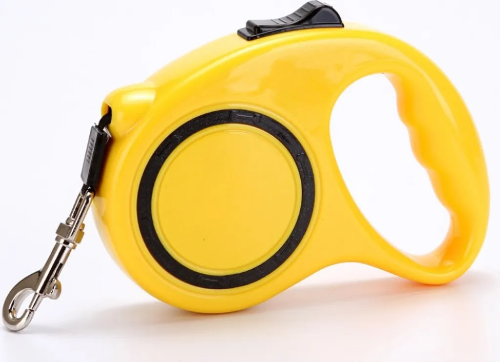 Guinzaglio Automatico 3 Metri Giallo per Cuccioli e Gatti fino a 11kg