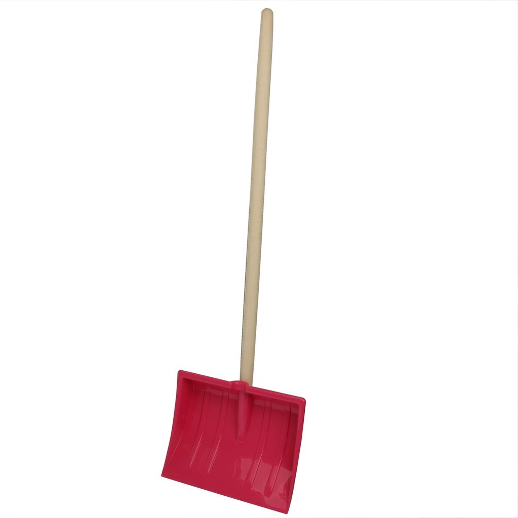 Kinder Schneeschaufel 82cm Länge, 25cm Breit - Schneeräumer aus Kunststoff mit Holzstiel, Nr. 2784