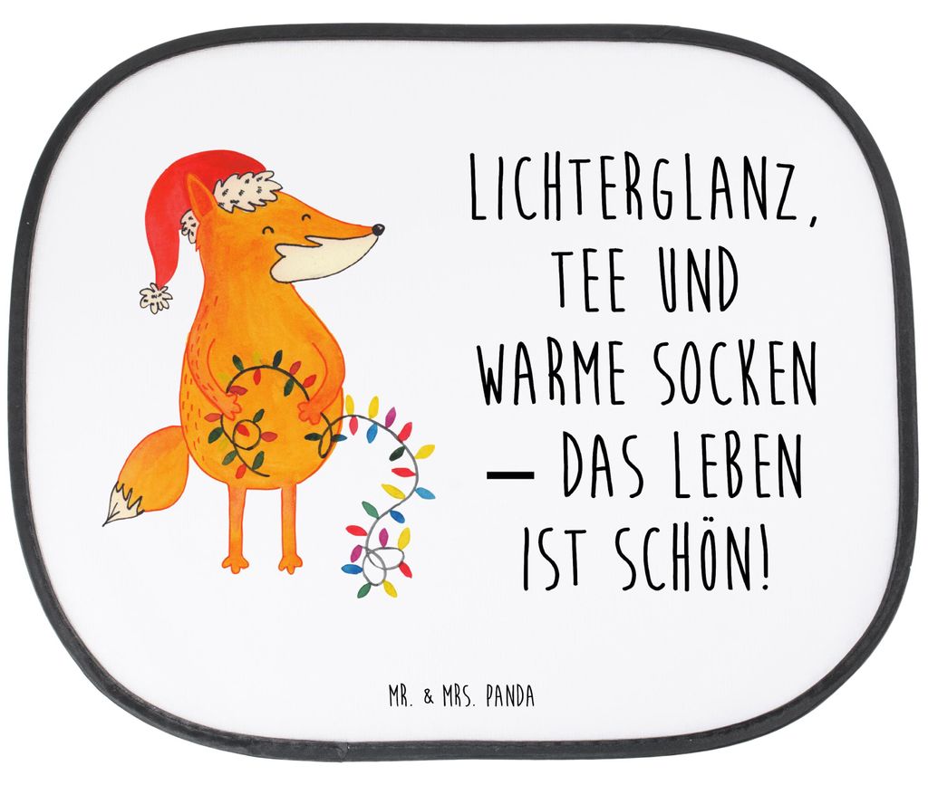 Mr. & Mrs. Panda Hitzeschutz Auto Fuchs Weihnachten - Weiß - Geschenk, Sonnenblende, Sonnenschutz für, Weihnachtszeit, Heiligabend, Nikolaus, Wei...