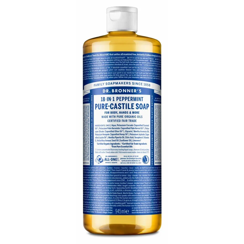 Dr Bronner's Menta Piperita 945ml - Sapone Liquido Multiuso Concentrato