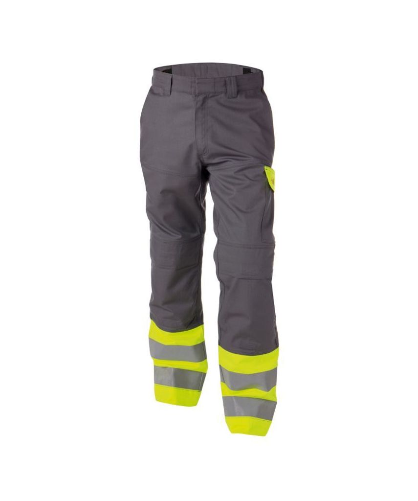 DASSY Lenox Multinorm Warnschutzhose mit Kniepolstertaschen GRAFITGRAU/NEONGELB Gr.48 Länge: MINUS