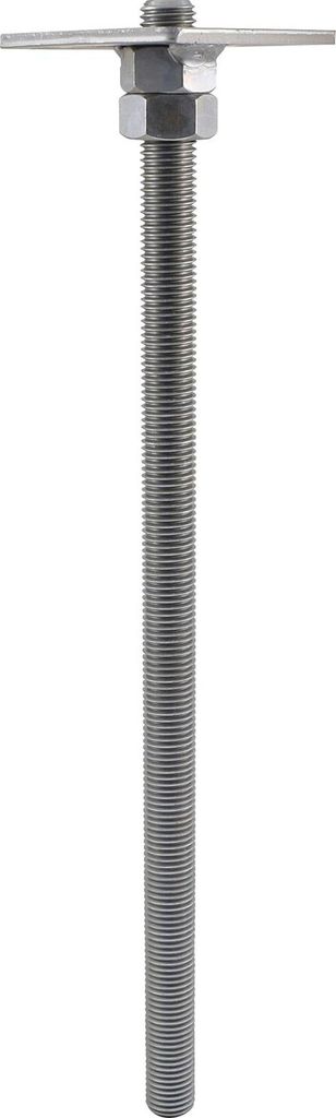 Pitzl Pfostenträger zum Einbetonieren 100x100 - Pfostenanker mit Gewindestange M24 500mm, Stahl ZiNiP beschichtet