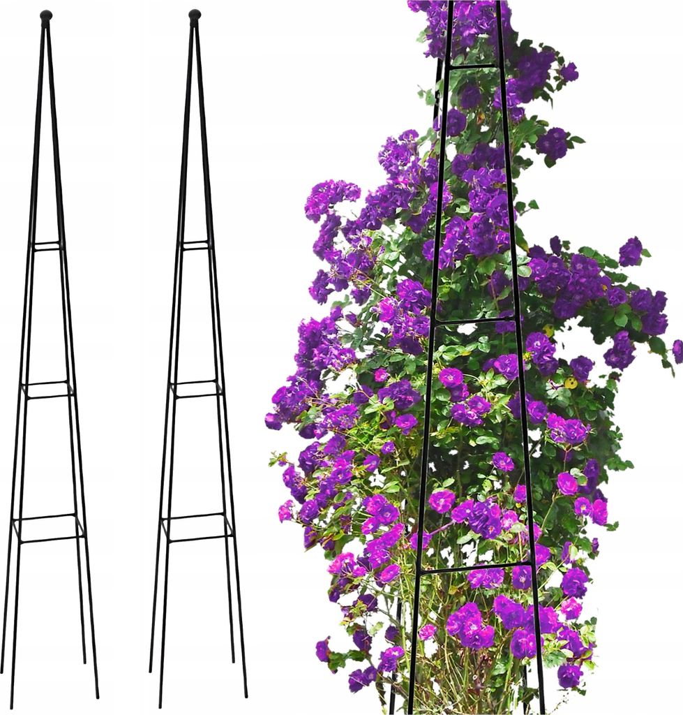 GARTEN PERGOLA METALL PFLANZENBESITZER VON BLUMENROSEN 120cm - SET VON 2 Stücken