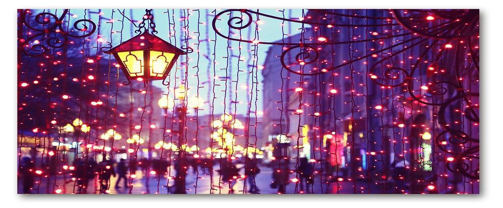 Tulup Küchenrückwand Spritzschutz aus Glas -125x50 -Spritzschutz auf gehärtetes Glas Deko Sehenswürdigkeiten Lichter