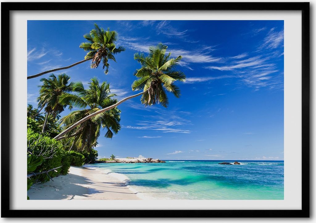 Bild - Bilder - Bilderrahmen - 70 cm x 50 cm - MDF-Rahmen, Wandkunst Tropischer Strand